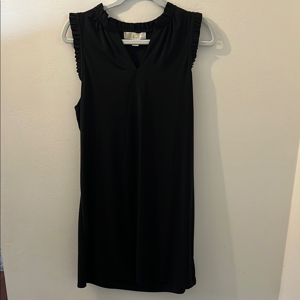 MICHAEL Michael Kors Black Shift Dress with Ruffle Details